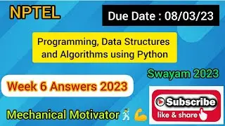Programming, Data Structures and Algorithms using Python | Week 6 Quiz | Assignment 6 Solution