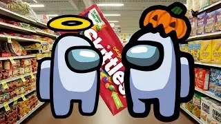 Among Us Angel and Pumpkin Skittles meme