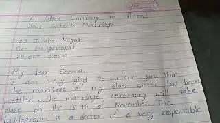 class-9,10 Sub-english topic- a letter inviting to attend your sister's marriage