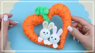 Amazing idea! Cute Little Bunnies and Carrots made of yarn ❤🥕🐇 Woolen Craft