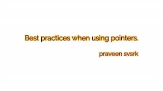 Pointers in C - Best practices