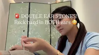 🪨🪨👂DOUBLE EAR STONES!  literally FEEL how hard it is! 
