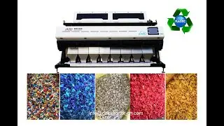 recycling plastic color sorting video,sort yellow ,first sort and second sort