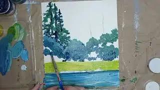 Летний пейзаж с речкой☀