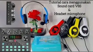 Unboxing dan Tutorial cara menggunakan souncard v8s ke headset microphone kabel multifungsi liger