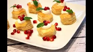 Слоеные пирожные со сливочным кремом