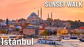 Istanbul Sunset Walking Tour 2025 | Evening Stroll of the Old City & Waterfront [4K HDR]