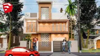 Modern House 3D Modeling in SketchUp | Section Cut | Walk Through | Realistic Render