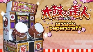 Taiko no Tatsujin Arcade Papercraft - Assembly Tutorial and Download link (Eng Sub)