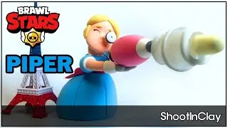 [brawlstars] how to make  Piper in an attacking motion with soft clay (clay tutorial)