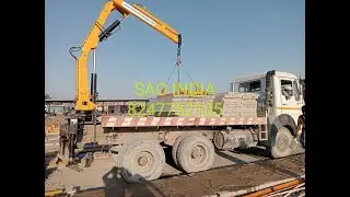 Precast material loading unloading,  truck mounted knuckle boom crane lorry loader 360 rotation