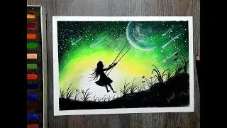 Easy And Beautiful Soft Pastel Scenery Drawing For Beginners | Step by Step