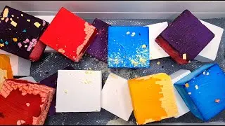 Colourful dyed gym chalk blocks | fresh chalk blocks