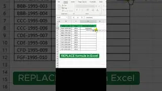 REPLACE Formula in Excel #exceltutorial #mexcel #excelsolutions