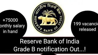 RBI grade B notification out ...#RBI, #RBIvacancy