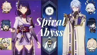 SPIRAL ABYSS  4.4 | Floor 12 (9 Stars⭐)| C0 Raiden Overload  & C0 Ayato  Mono Hydro | Genshin Impact