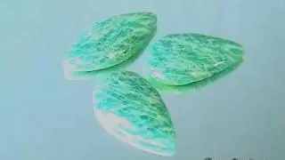 Амазонит каплевидной и листовидной формы