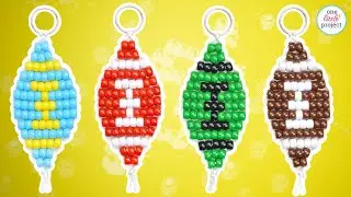 Pony Bead Football | Free Pattern for a Pony Bead Football Keychain