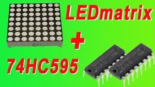 Управление светодиодным матричный индикатором через регистр 74HC595.matrixLED shift