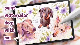 🎨 Digital Watercolor Procreate  🐕  Dog Portraits Illustration Tutorial & Procreate Tips and Tricks