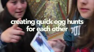 AR egg hunt creator - A young group enjoying at the British Museum creating hunts for each other