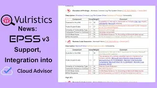 Vulristics News: EPSS v3 Support, Integration into Cloud Advisor