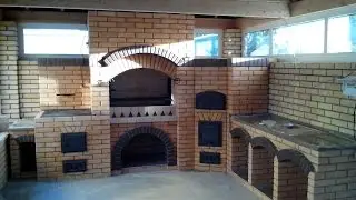 Уличный комплекс с казаном тандыром, мангалом и хлебной камерой