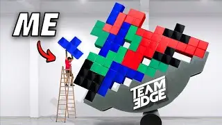 Don't Knock Over the GIANT Tetris Tower!