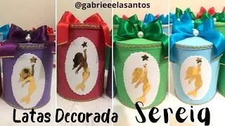 Latas decorada (tema: Sereia) | @Gabrieeelasantos