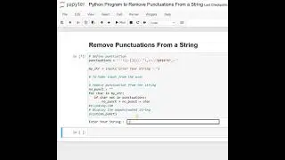 Day 63 : Python Program to Remove Punctuations From a String