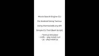 Movie Search Engine CLI for Android using Termux