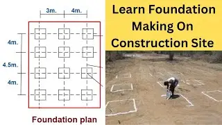 Foundation Layout | Foundation Marking On Site | Column Position Fixing In Footing | Foundation