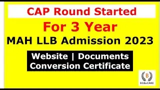 3 Year LLB - CAP Round Started - LLB Admission Process 2023-2024