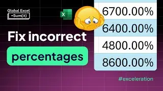 Fix incorrect percentages in Excel