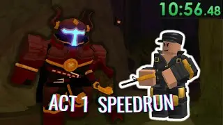 TDS ACT 1 SOLO SPEEDRUN WORLD RECORD?  (Tower Defense Simulator)