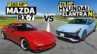 Mazda FD RX-7 vs 2022 Hyundai Elantra N in NO PREP Drag Race