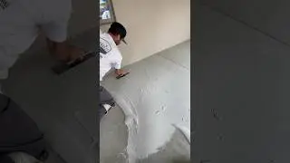 Cement Overlay with Skip trowel texture #satisfying #flooring #design #tips #cement #concreterepair