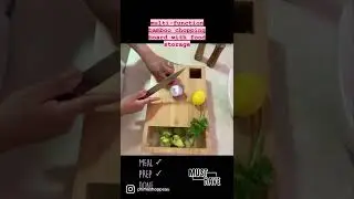 Chop Slide Serve with Multi-function Bamboo Chopping board with food tray storage and phone stand
