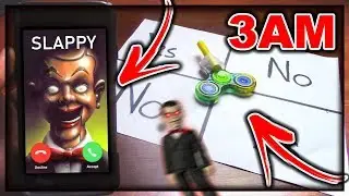 DO NOT PLAY CHARLIE CHARLIE FIDGET SPINNER WHEN CALLING SLAPPY THE DUMMY (FROM GOOSEBUMPS) AT 3AM!!