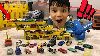 🔴Toy cars, carrier truck, excavator, fire engine, hothweels, police, ambulance, bulldozer, race car