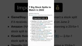 Stock Splits to Watch For In 2022!