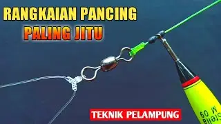 Cara membuat rangkaian pancing 2 kail || Teknik pelampung