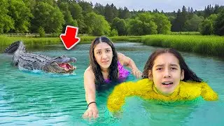 We almost Got ATTACKED by a CROCODILE While Swimming!! *Terrifying* | Jancy Family