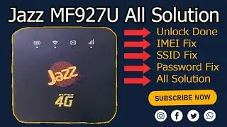 Jazz MF927u All problem solution in one folder || No Service || Limited Service SSID & Password Fix