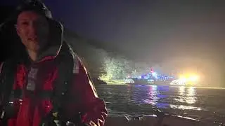 Winter and night Cornish Crabber sailing