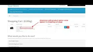 Product Option Value Dimensions- OpencartTools