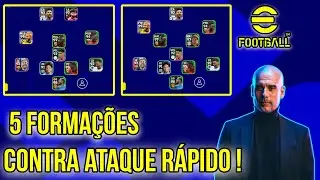 As 5 Melhores Formações Secretas Para Contra Ataque Rápido 🥵  efootball 2023 Mobile