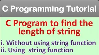 C program to find the length of a string