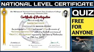 National Level Certificate | Free certificate 2022 | Free Govt Course | Online Quiz | Knowledge 100