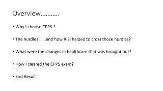 Importance  of  CPPS Certification  by Dr VVJaichandran